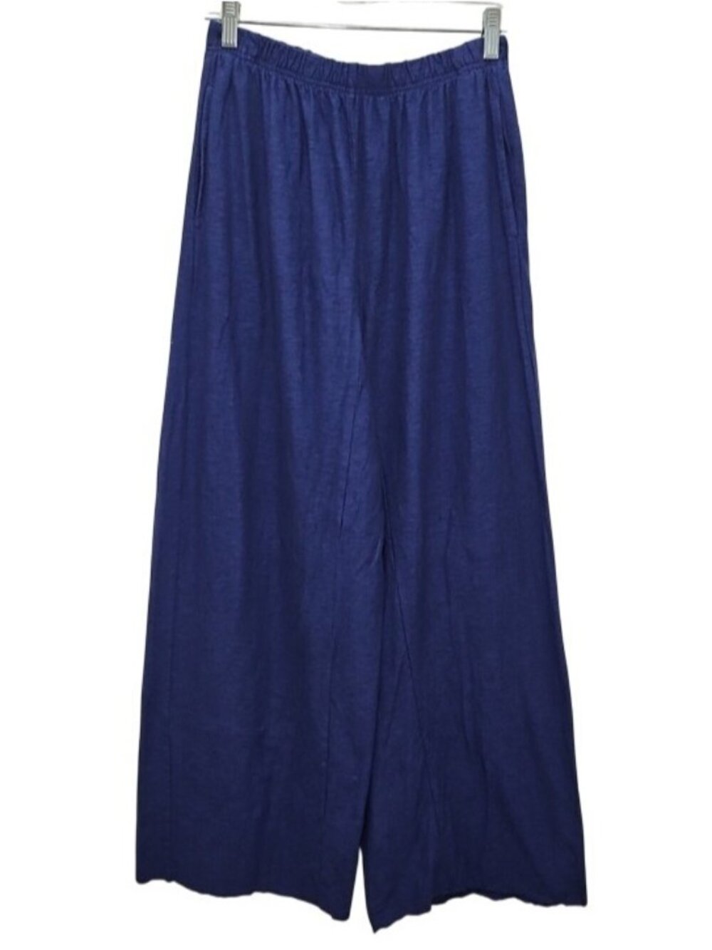 cut•loose Royal Blue Wide Leg Pant Wide Lantern Leg Linen Blend Women's Medium
